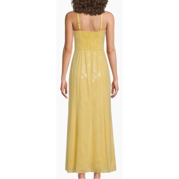 🔥 NWT Anthropology Hutch Mikayla Yellow Sequin Maxi Dress Size 6 - Picture 3 of 15